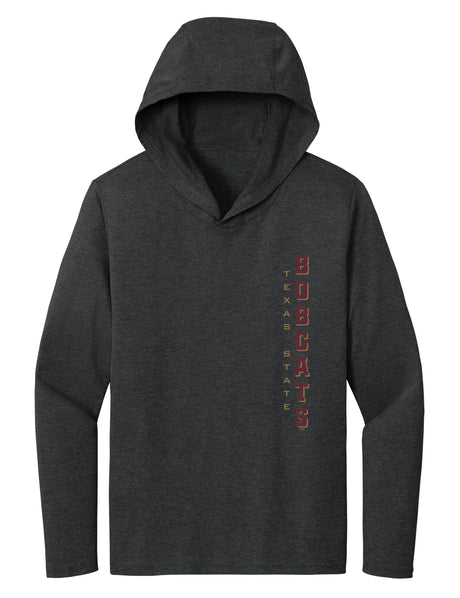 Women's Texas State Bobcats Long Sleeve Hooded Tee Shirt - Vertical Texas State Bobcats