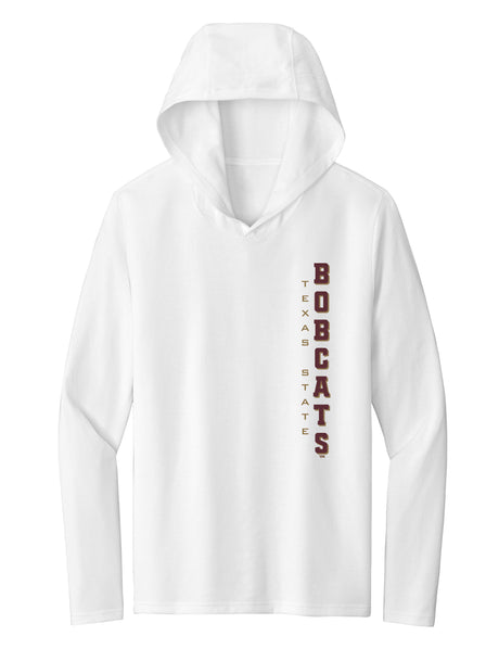 Women's Texas State Bobcats Long Sleeve Hooded Tee Shirt - Vertical Texas State Bobcats