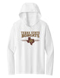 Women's Texas State Bobcats Long Sleeve Hooded Tee Shirt - 3 Stripe State Outline Logo
