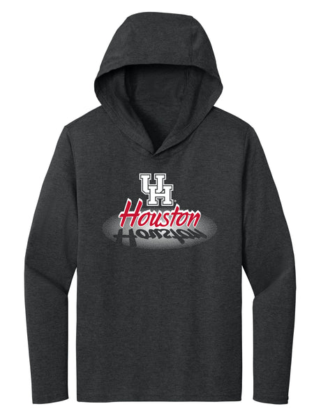 Women's Houston Cougars Long Sleeve Hooded Tee Shirt - Spotlight and Shadow Houston