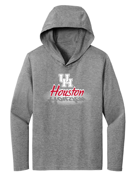 Women's Houston Cougars Long Sleeve Hooded Tee Shirt - Spotlight and Shadow Houston