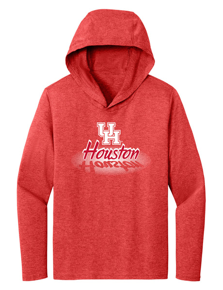 Women's Houston Cougars Long Sleeve Hooded Tee Shirt - Spotlight and Shadow Houston