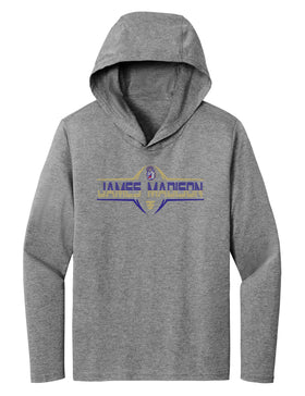 Women's James Madison Dukes Long Sleeve Hooded Tee Shirt - Striped James Madison Football Laces