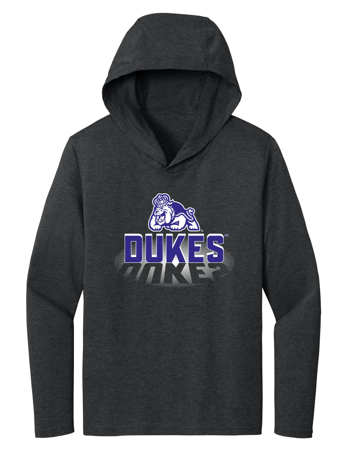 Women's James Madison Dukes Long Sleeve Hooded Tee Shirt - Spotlight and Shadow Dukes