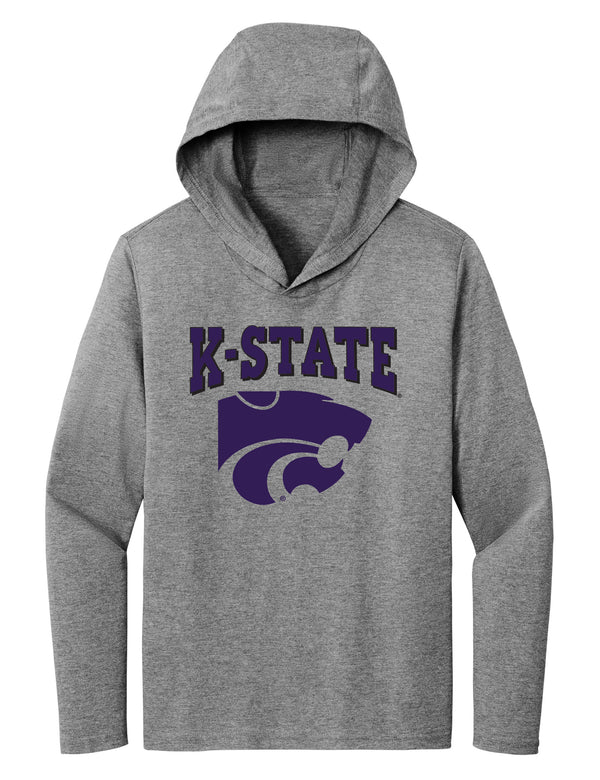 Women's K-State Wildcats Long Sleeve Hooded Tee Shirt - Kansas State Powercat Logo