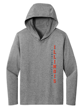 Women's Illinois Fighting Illini Long Sleeve Hooded Tee Shirt - Vertical Illinois Fighting Illini