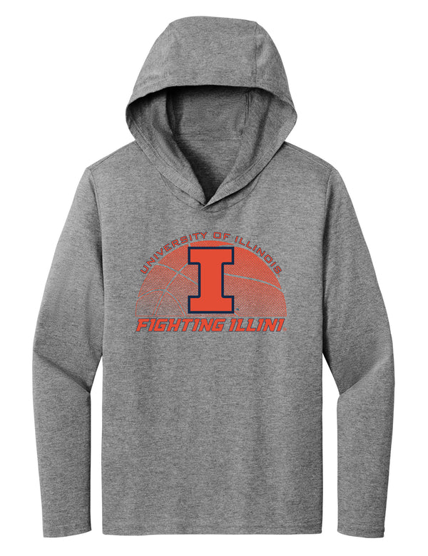 Women's Illinois Fighting Illini Long Sleeve Hooded Tee Shirt - University of Illinois Basketball