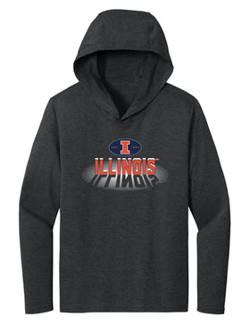 Women's Illinois Fighting Illini Long Sleeve Hooded Tee Shirt - Spotlight and Shadow Illinois