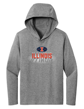 Women's Illinois Fighting Illini Long Sleeve Hooded Tee Shirt - Spotlight and Shadow Illinois