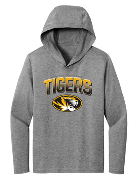 Women's Missouri Tigers Long Sleeve Hooded Tee Shirt - Full Color Fade Tigers Logo