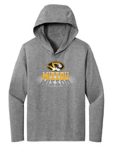 Women's Missouri Tigers Long Sleeve Hooded Tee Shirt - Spotlight and Shadow Mizzou