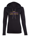 Women's LSU Tigers Long Sleeve Hooded Tee Shirt - Striped Tigers Football Laces