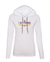 Women's LSU Tigers Long Sleeve Hooded Tee Shirt - Striped Tigers Football Laces