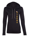 Women's LSU Tigers Long Sleeve Hooded Tee Shirt - Vertical Louisiana State University Tigers