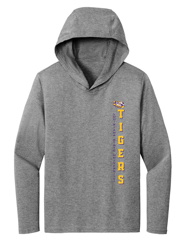 Women's LSU Tigers Long Sleeve Hooded Tee Shirt - Vertical Louisiana State University Tigers