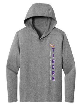 Women's LSU Tigers Long Sleeve Hooded Tee Shirt - Vertical Louisiana State University Tigers