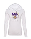 Women's LSU Tigers Long Sleeve Hooded Tee Shirt - LSU Tigers 3-Stripe