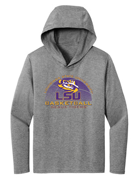 Women's LSU Tigers Long Sleeve Hooded Tee Shirt - LSU Basketball Geaux Tigers