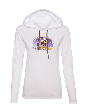 Women's LSU Tigers Long Sleeve Hooded Tee Shirt - LSU Basketball Geaux Tigers