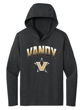 Women's Vanderbilt Commodores Long Sleeve Hooded Shirt - Vandy Arch Full Color Fade with Primary