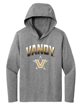 Women's Vanderbilt Commodores Long Sleeve Hooded Shirt - Vandy Arch Full Color Fade with Primary