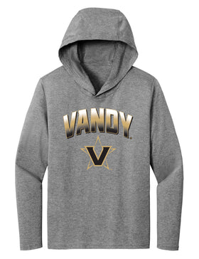 Women's Vanderbilt Commodores Long Sleeve Hooded Shirt - Vandy Full Color Arch with Primary