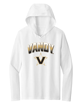 Women's Vanderbilt Commodores Long Sleeve Hooded Shirt - Vandy Full Color Arch with Primary