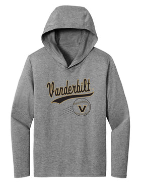 Women's Vanderbilt Commodores Long Sleeve Hooded Shirt - Script Vanderbilt Baseball