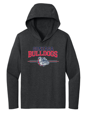 Women's Gonzaga Bulldogs Long Sleeve Hooded Tee Shirt - Gonzaga Bulldogs 3 Stripe