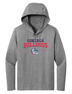 Women's Gonzaga Bulldogs Long Sleeve Hooded Tee Shirt - Gonzaga Bulldogs 3 Stripe