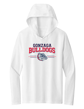 Women's Gonzaga Bulldogs Long Sleeve Hooded Tee Shirt - Gonzaga Bulldogs 3 Stripe