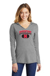 Women's Nebraska Huskers Long Sleeve Hooded Tee Shirt - Full Color Huskers Fade with Block N