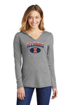 Women's Illinois Fighting Illini Long Sleeve Hooded Tee Shirt - Full Color Fade Illinois Arch