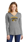 Women's Missouri Tigers Long Sleeve Hooded Tee Shirt - Full Color Fade Tigers Logo