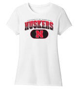 Women's Nebraska Huskers Premium Tri-Blend Tee Shirt - Full Color Huskers Fade with Block N