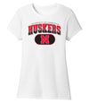 Women's Nebraska Huskers Premium Tri-Blend Tee Shirt - Full Color Huskers Fade with Block N