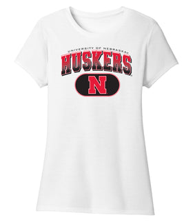 Women's Nebraska Huskers Premium Tri-Blend Tee Shirt - Full Color Huskers Fade with Block N