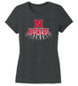 Women's Nebraska Huskers Premium Tri-Blend Tee Shirt - 3D Huskers Spotlight Shadow