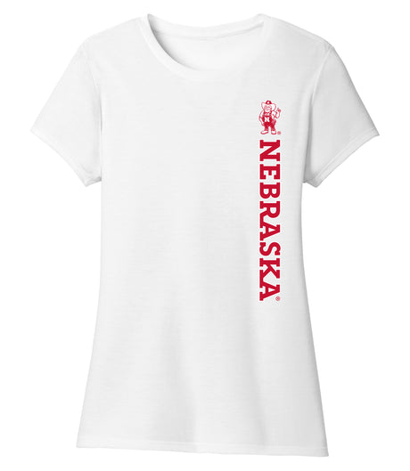 Women's Nebraska Huskers Premium Tri-Blend Tee Shirt - Vertical Nebraska Herbie Husker