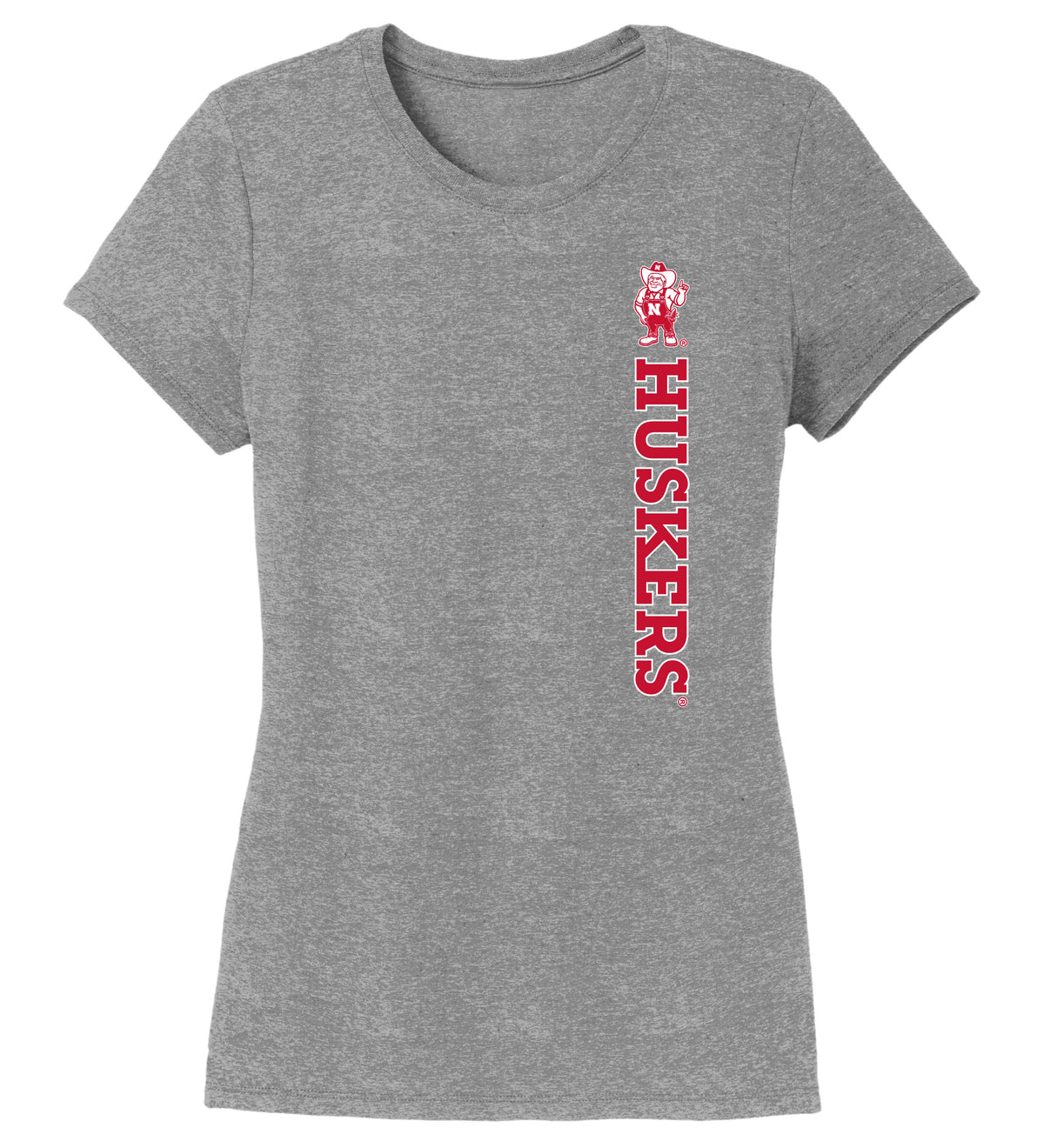 Women's Nebraska Huskers Premium Tri-Blend Tee Shirt - Vertical Huskers Herbie Husker