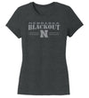 Women's Nebraska Huskers Premium Tri-Blend Tee Shirt - Nebraska Blackout Block N