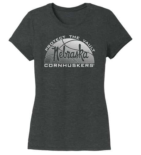 Women's Nebraska Huskers Premium Tri-Blend Tee Shirt - Script Nebraska Basketball