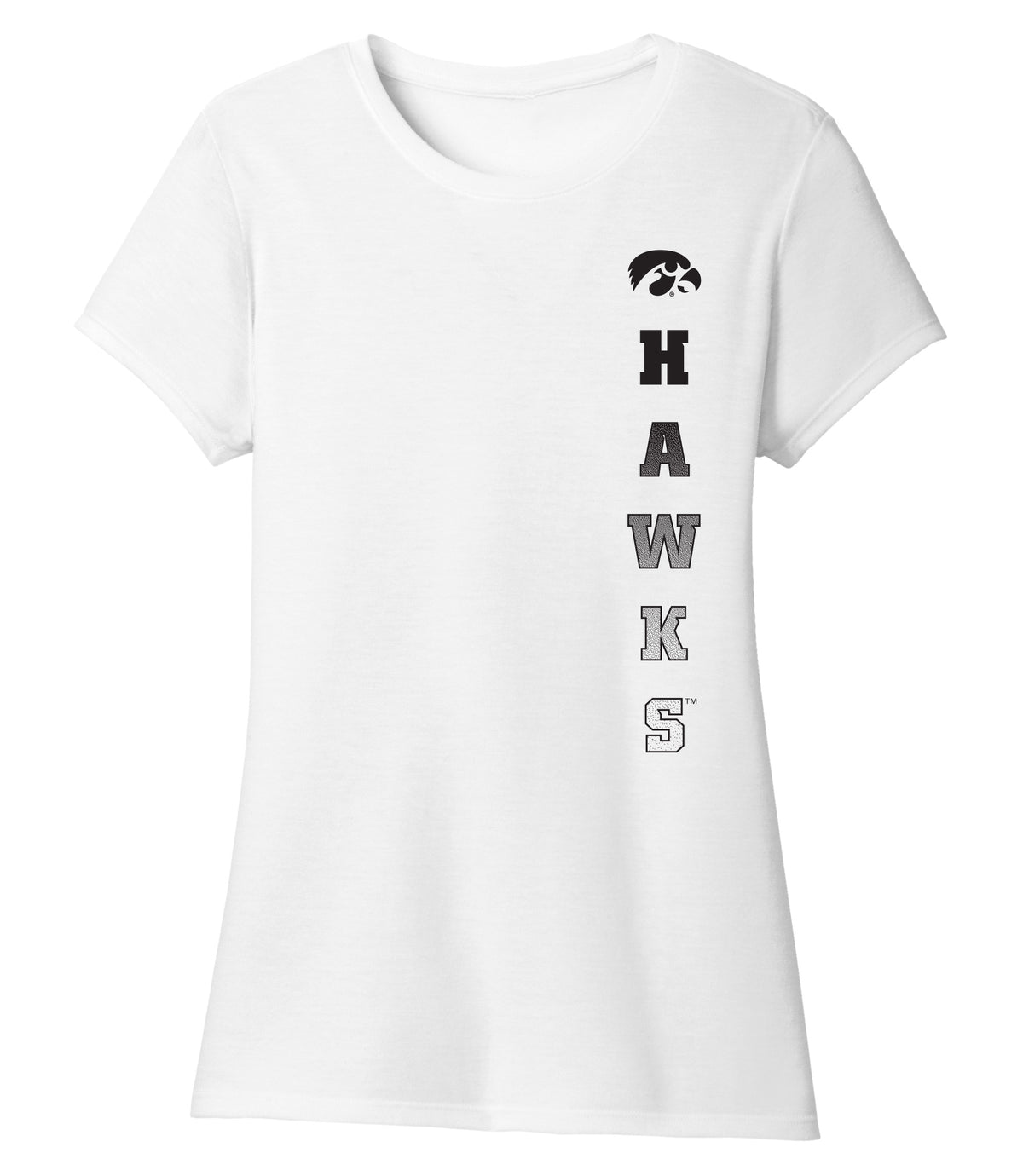 Women's Iowa Hawkeyes Premium Tri-Blend Tee Shirt - Vert Hawks Fade with Tigerhawk