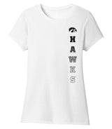 Women's Iowa Hawkeyes Premium Tri-Blend Tee Shirt - Vert Hawks Fade with Tigerhawk