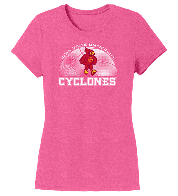 Women's Iowa State Cyclones Premium Tri-Blend Tee Shirt - Iowa State Basketball with Cy