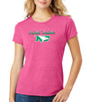 Women's North Dakota Fighting Hawks Premium Tri-Blend Tee Shirt - Full Color Script Fade Primary Logo