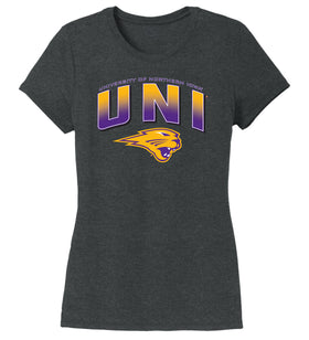 Women's Northern Iowa Panthers Premium Tri-Blend Tee Shirt - UNI Full Color Fade Primary Logo