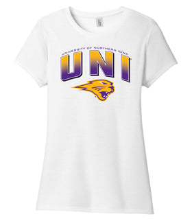 Women's Northern Iowa Panthers Premium Tri-Blend Tee Shirt - UNI Full Color Fade Primary Logo