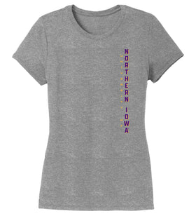 Women's Northern Iowa Panthers Premium Tri-Blend Tee Shirt - Vertical University of Northern Iowa