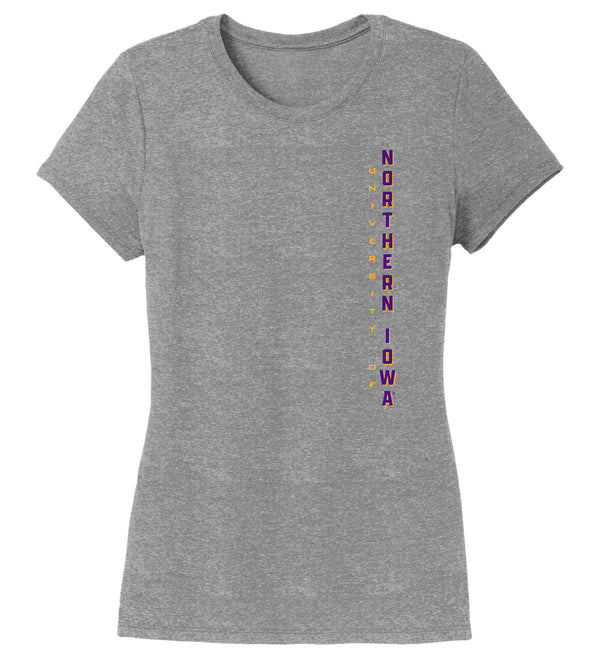 Women's Northern Iowa Panthers Premium Tri-Blend Tee Shirt - Vertical University of Northern Iowa